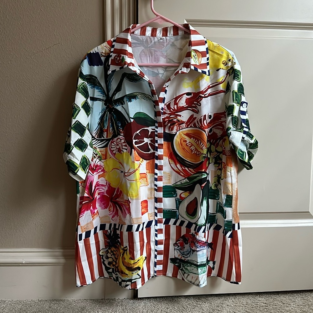 Fruit Printed Top - Alemais Inspired - XL